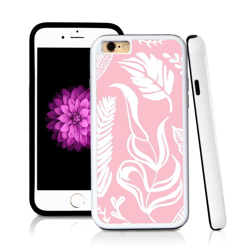 iPhone 6 case Leaf assorted in Light Pink with hard plastic & rubber protective cover