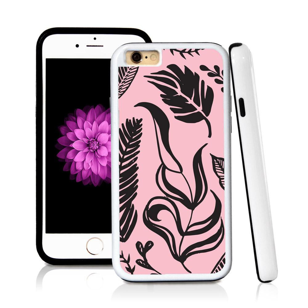 iPhone 6 case Leaf assorted in Light Pink with hard plastic and rubber protective cover