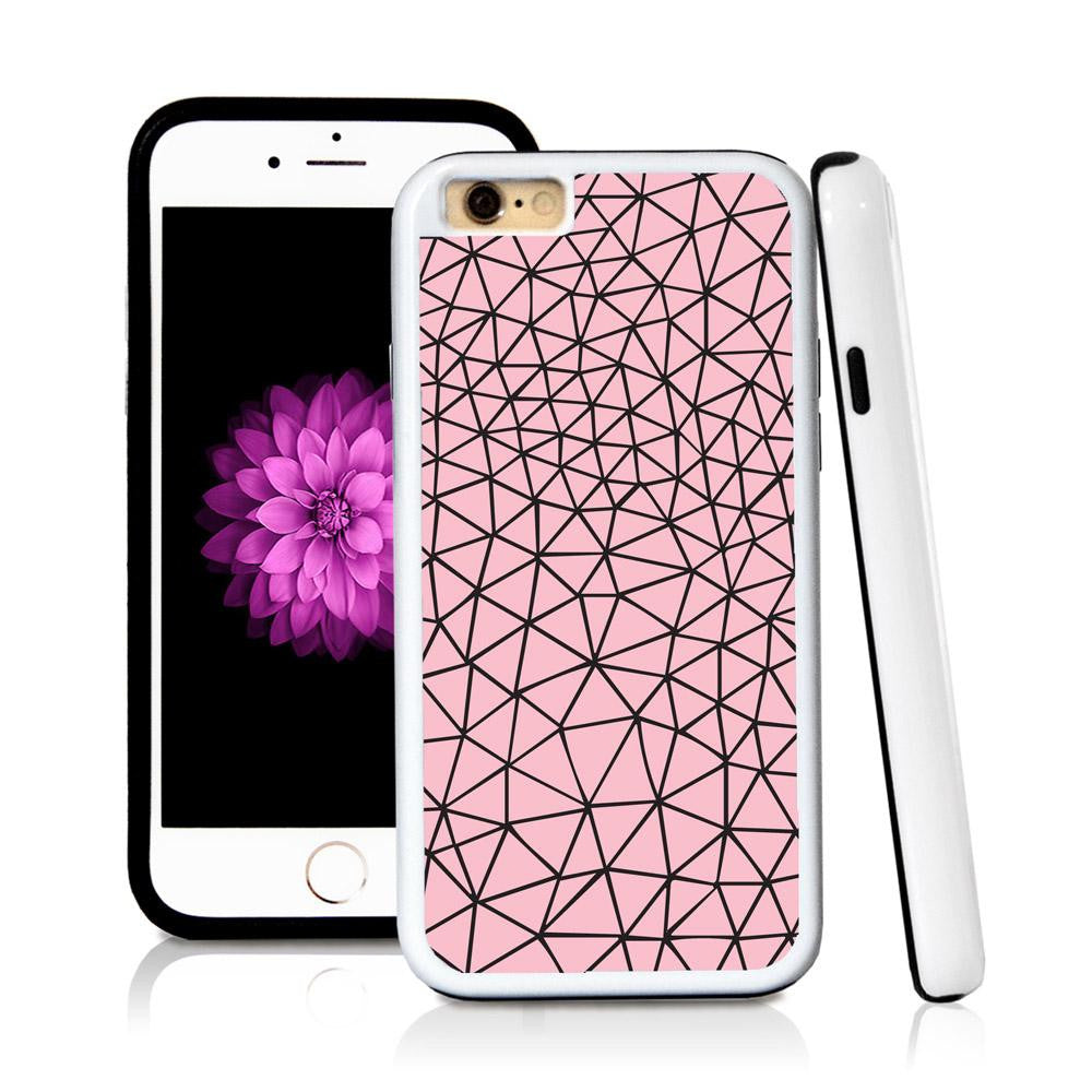 iPhone 6 case Line pattern in Light Pink with hard plastic and rubber protective cover