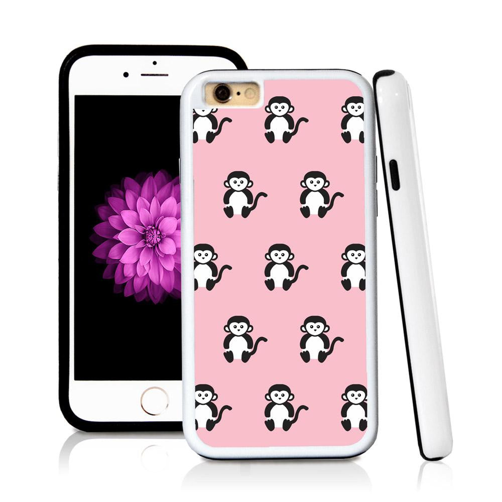 iPhone 6 case Monkeys in Light Pink with hard plastic & rubber protective cover