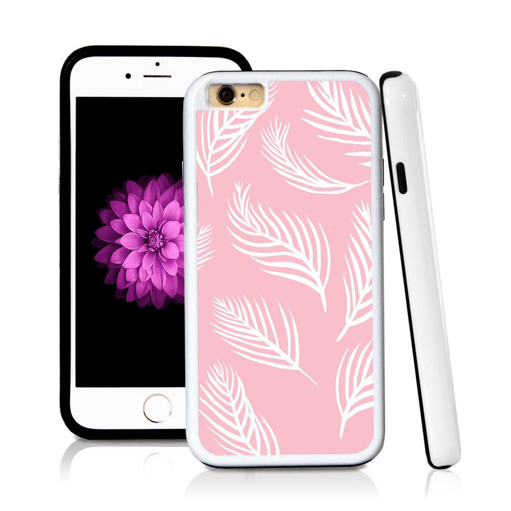 iPhone 6 case Palm leaves nine in Light Pink with hard plastic & rubber protective cover