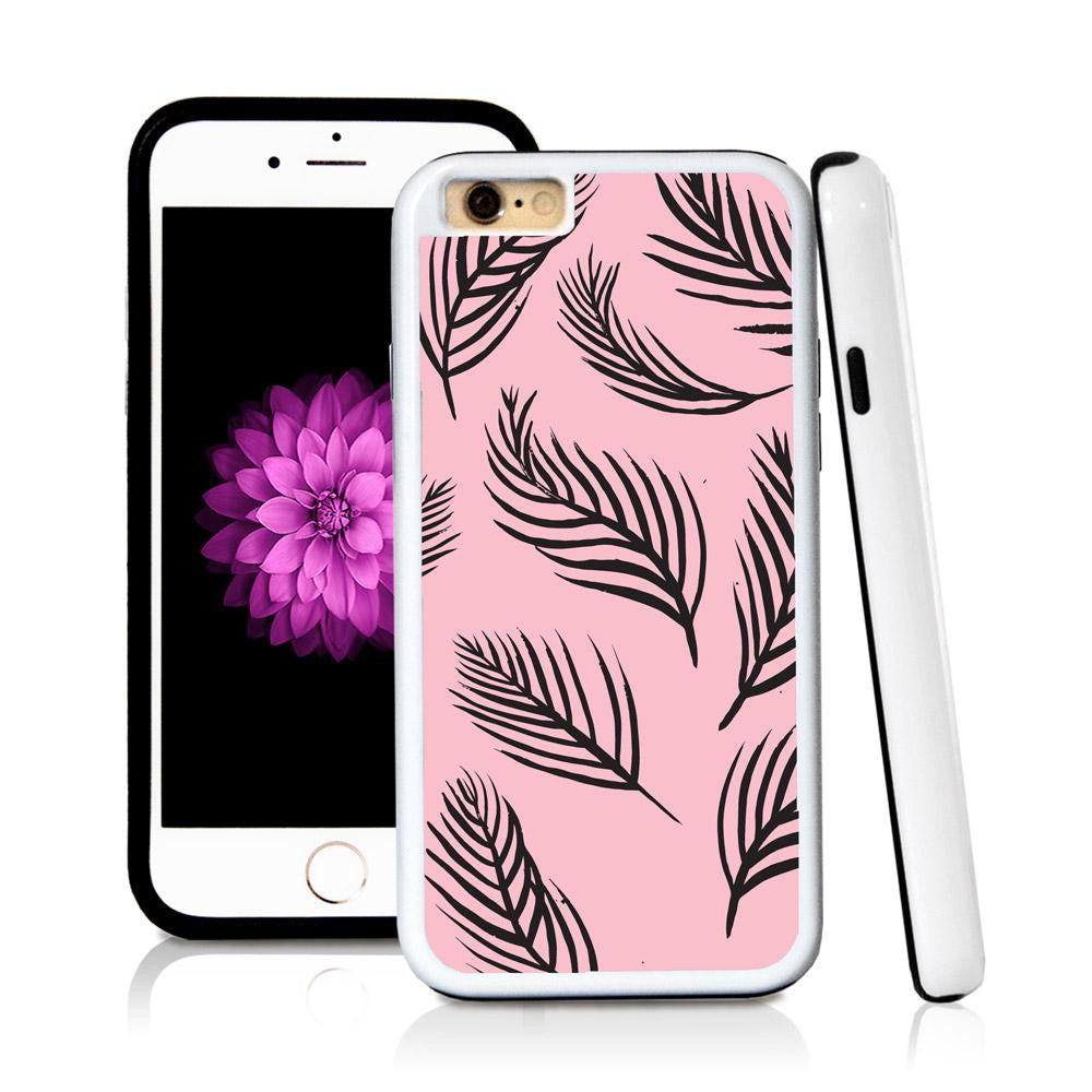 iPhone 6 case Palm leaves nine in Light Pink with hard plastic and rubber protective cover