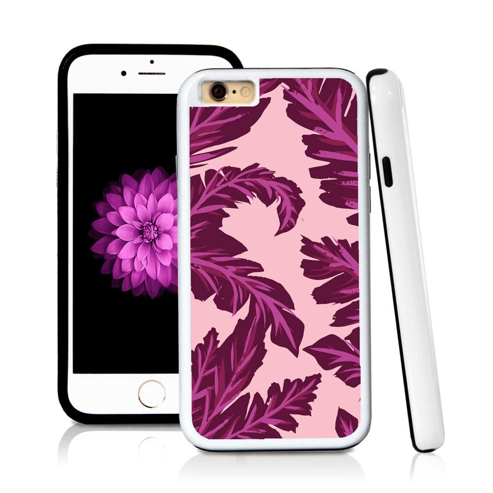 iPhone 6 case Palm leaves purple in Light Pink with hard plastic & rubber protective cover