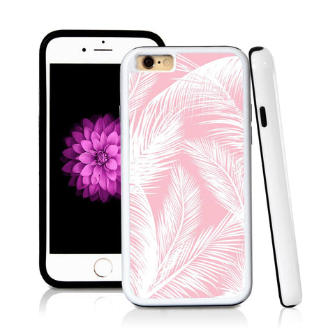 iPhone 6 case Palm leaves thin in Light Pink with hard plastic & rubber protective cover