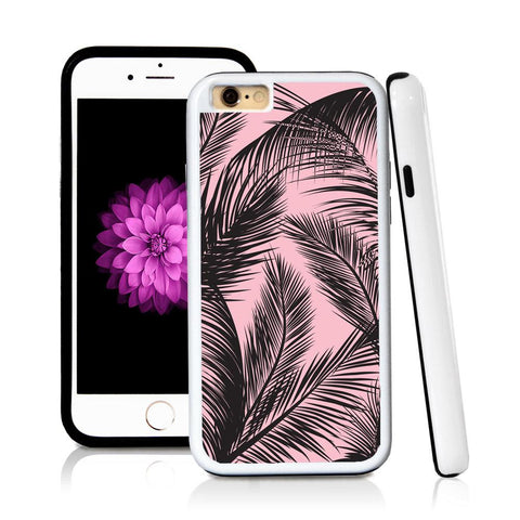 iPhone 6 case Palm leaves thin in Light Pink with hard plastic and rubber protective cover