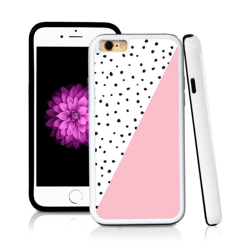 iPhone 6 case Split screen polka dot white in Light Pink with hard plastic & rubber protective cover