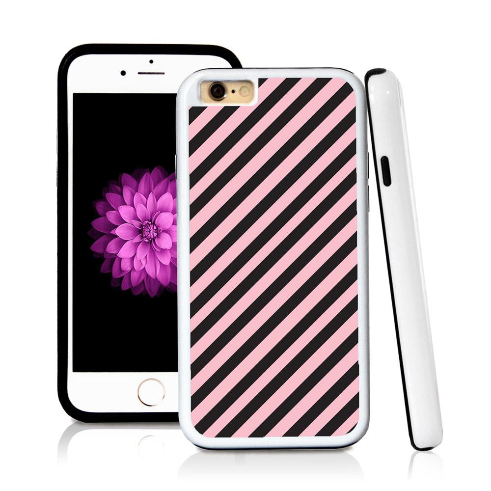 iPhone 6 case Stripe angle in Light Pink with hard plastic & rubber protective cover