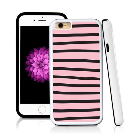 iPhone 6 case Stripes close together in Light Pink with hard plastic and rubber protective cover