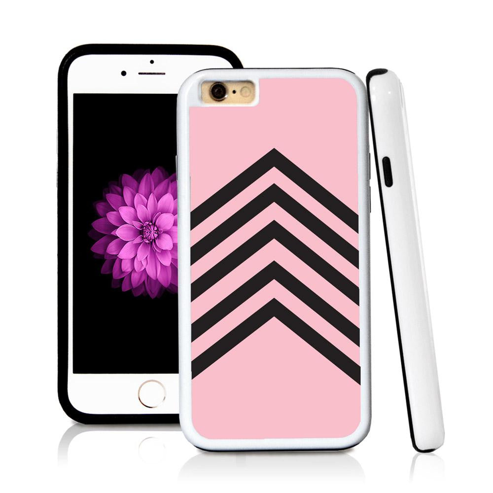 iPhone 6 case Stripes five middle page v in Light Pink with hard plastic and rubber protective cover