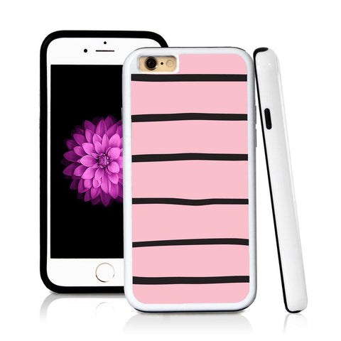 iPhone 6 case Stripes six in Light Pink with hard plastic and rubber protective cover