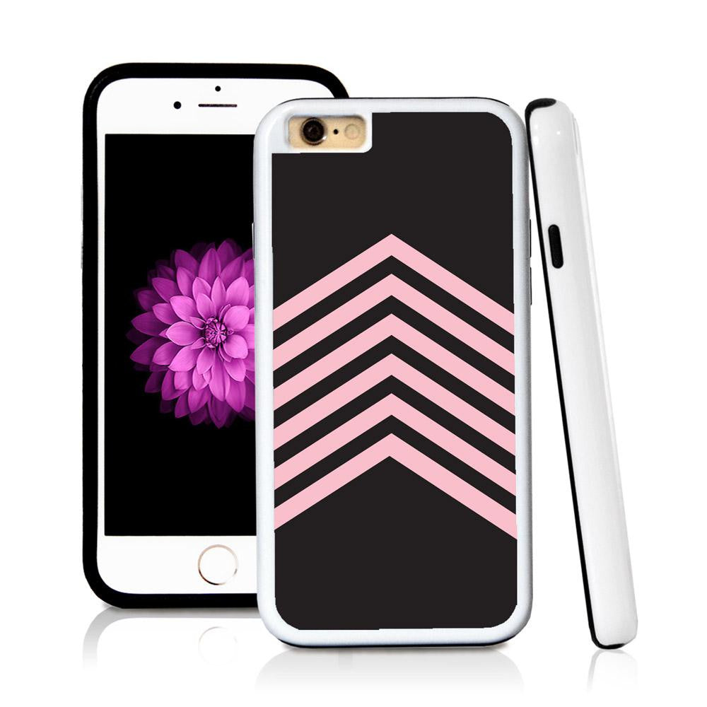 iPhone 6 case Stripes six negative color in Light Pink with hard plastic and rubber protective cover