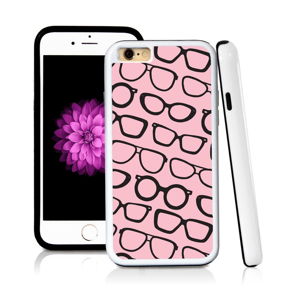 iPhone 6 case Sunglass pattern in Light Pink with hard plastic and rubber protective cover