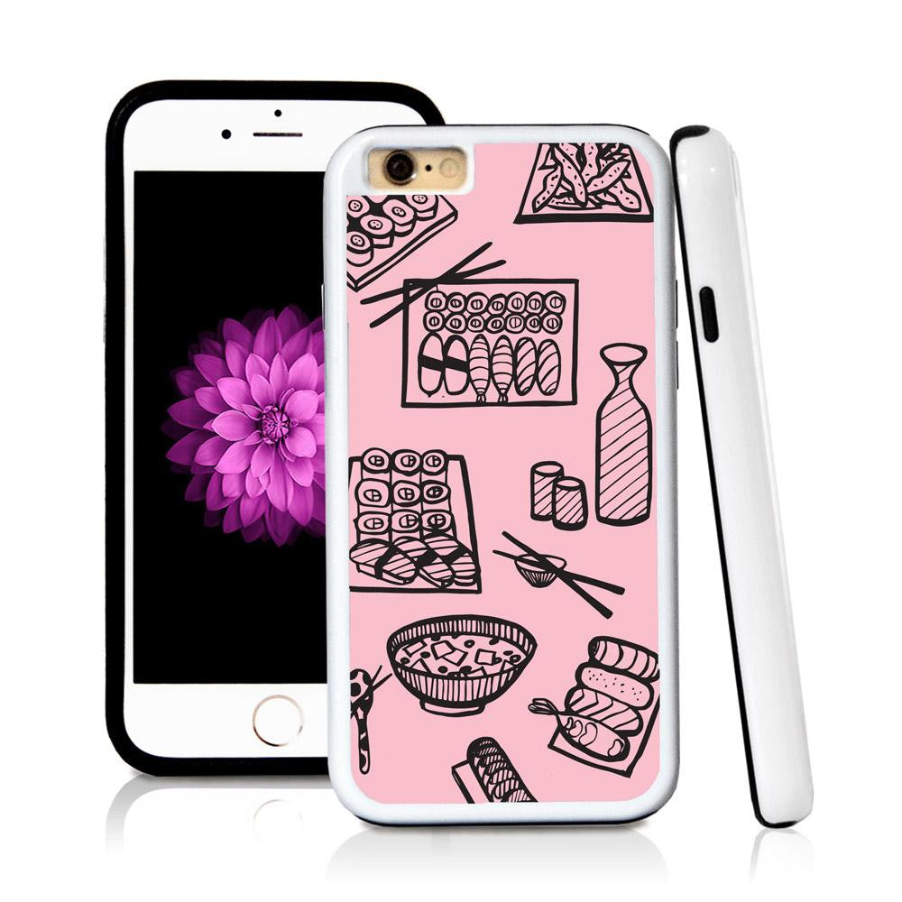 iPhone 6 case Sushi in Light Pink with hard plastic and rubber protective cover