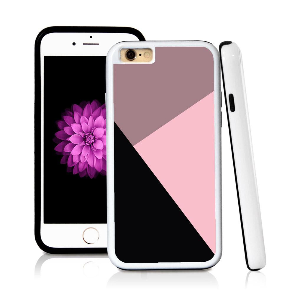 iPhone 6 case Three abstract modern simple sections in Light Pink with hard plastic and rubber protective cover