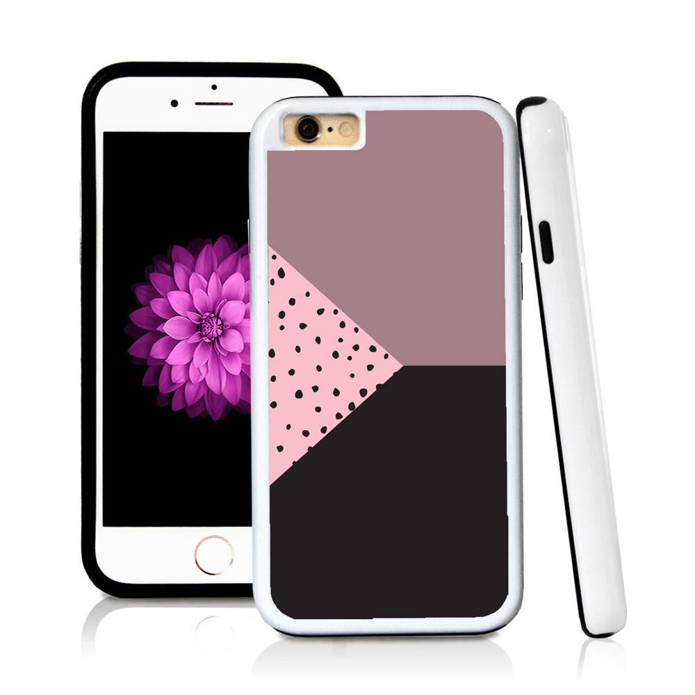 iPhone 6 case Three sections triangle left polka dots in Light Pink with hard plastic and rubber protective cover