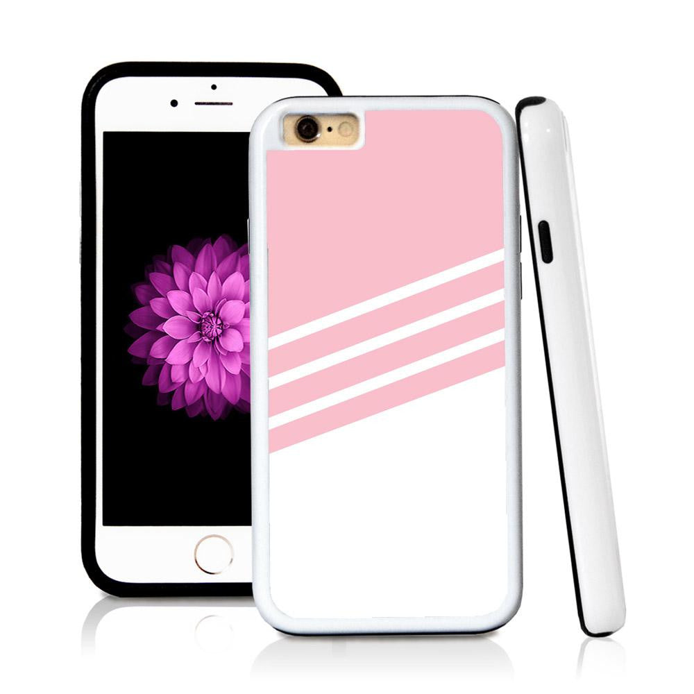 iPhone 6 case Three stripes bottom half in Light Pink with hard plastic & rubber protective cover