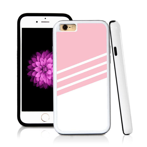 iPhone 6 case Three stripes bottom half in Light Pink with hard plastic & rubber protective cover