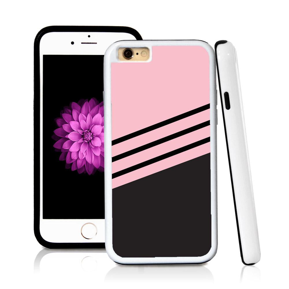 iPhone 6 case Three stripes bottom half in Light Pink with hard plastic and rubber protective cover