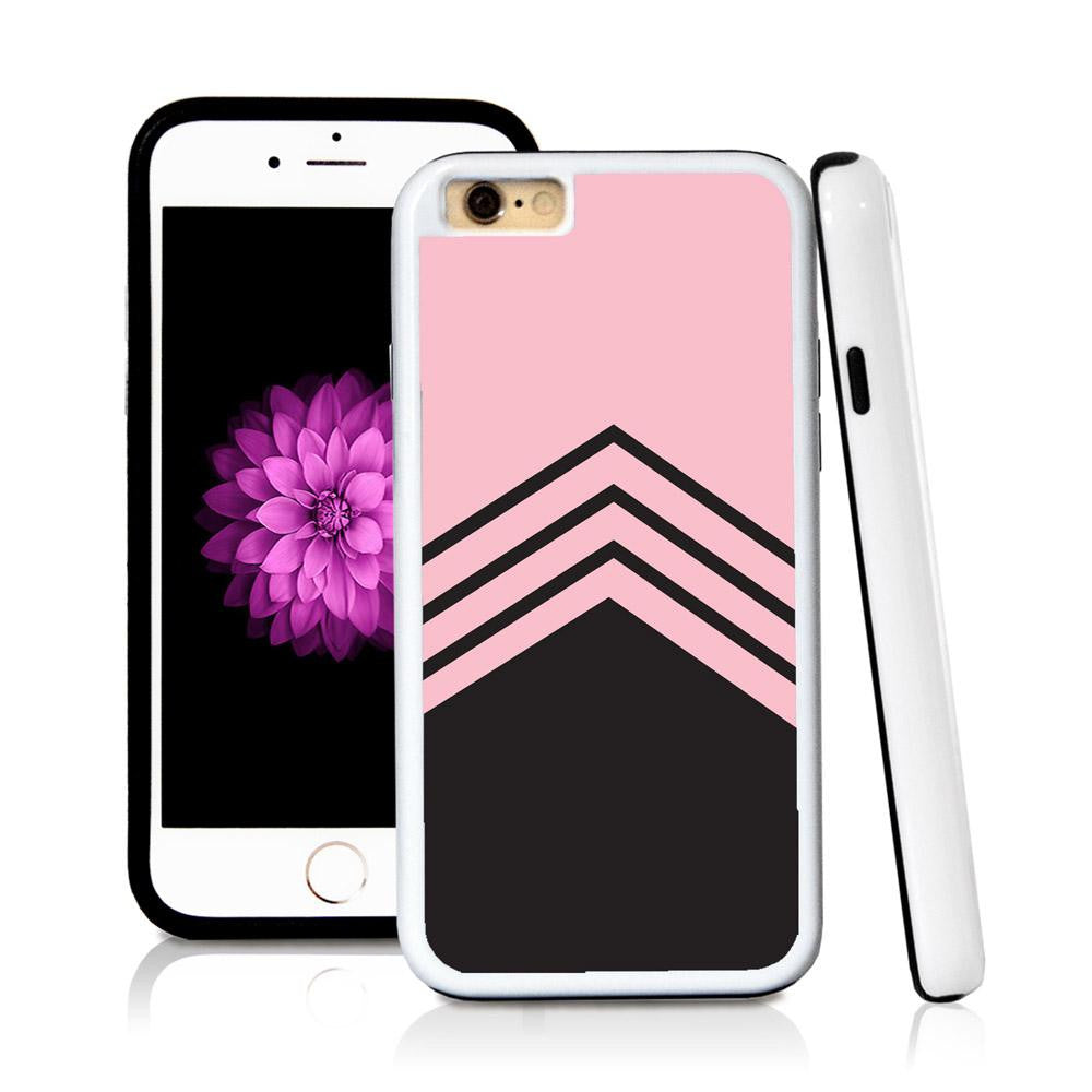 iPhone 6 case Three stripe triangle bottom in Light Pink with hard plastic and rubber protective cover