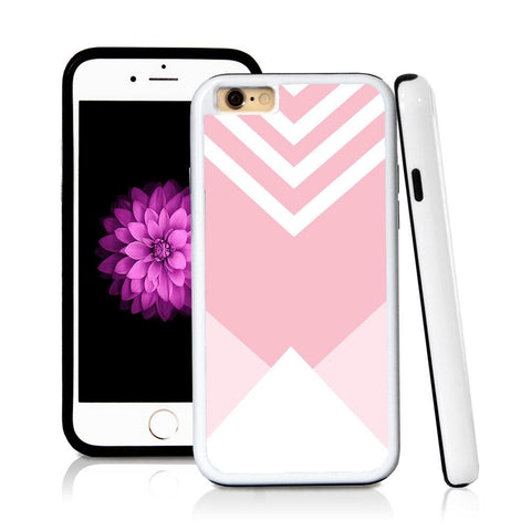 iPhone 6 case Triangle bottom stripes top in Light Pink with hard plastic & rubber protective cover