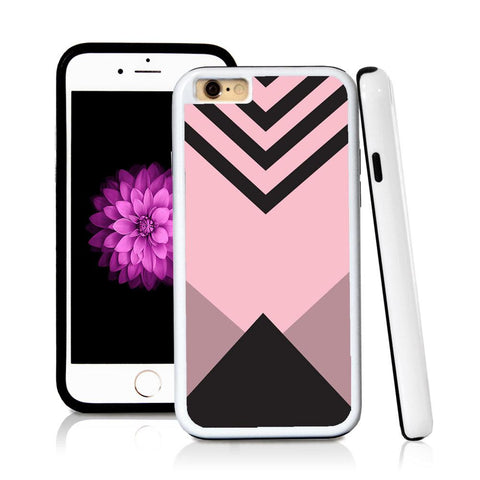 iPhone 6 case Triangle bottom stripes top in Light Pink with hard plastic and rubber protective cover