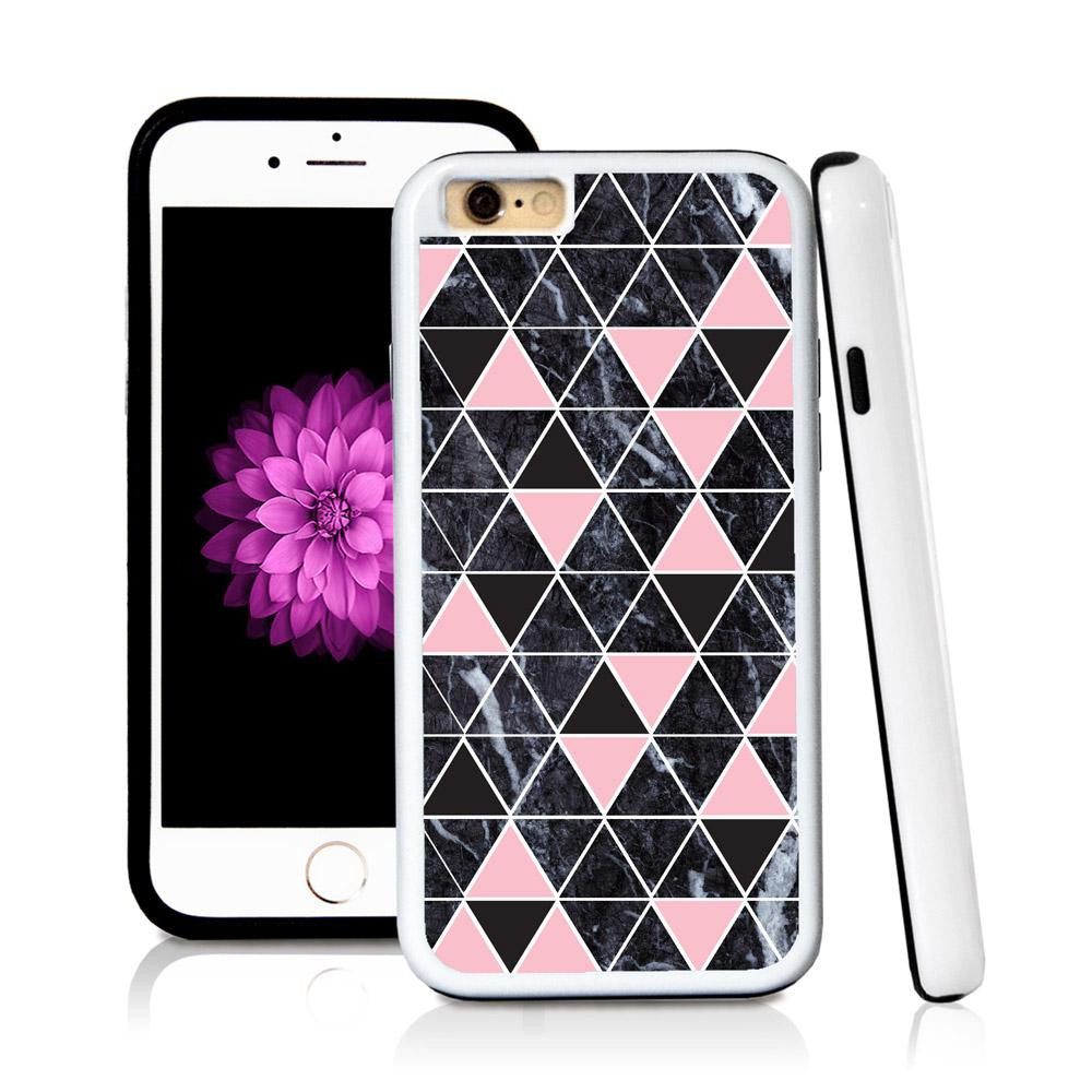 iPhone 6 case Triangle grid pattern in Light Pink with hard plastic & rubber protective cover