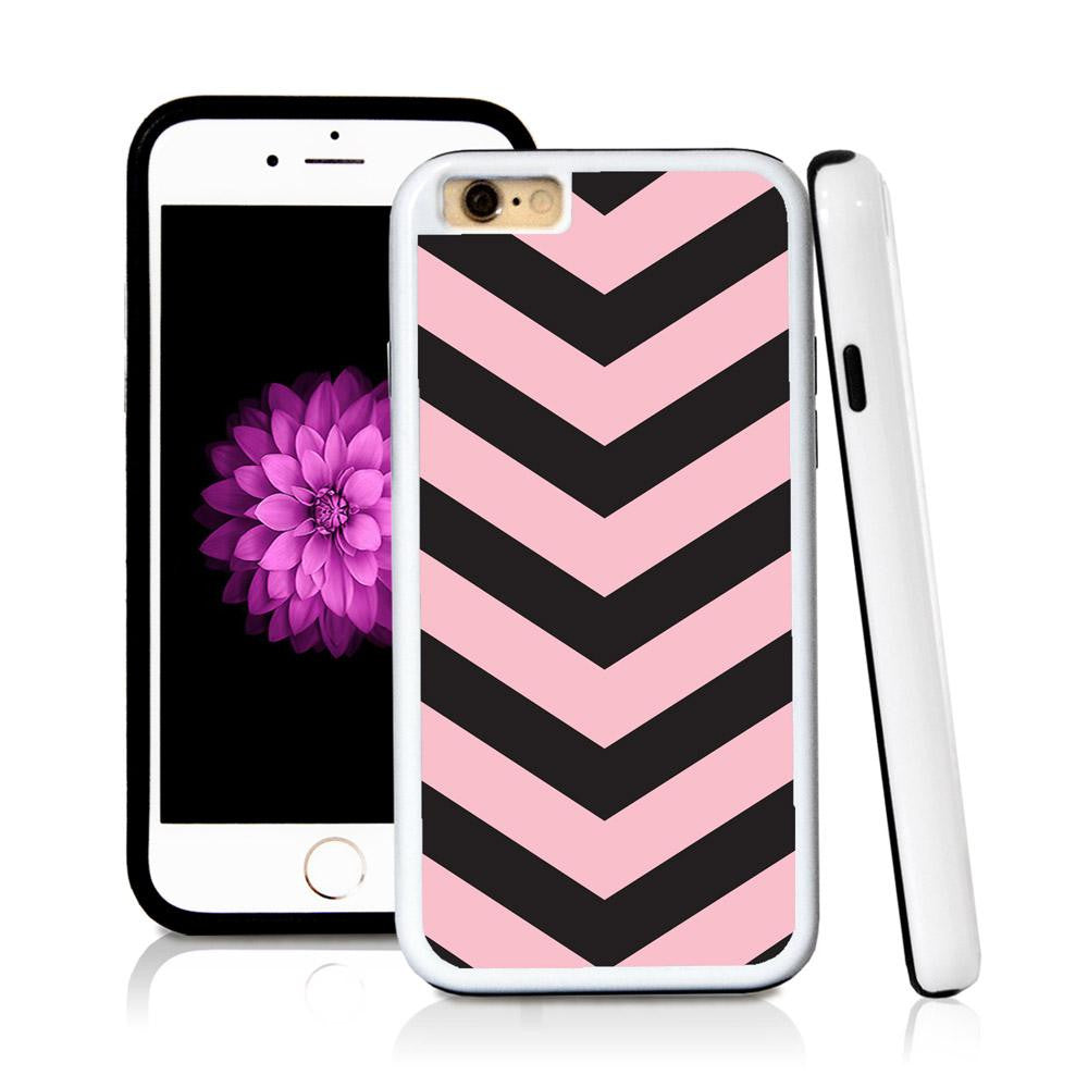 iPhone 6 case V stripe seven in Light Pink with hard plastic and rubber protective cover