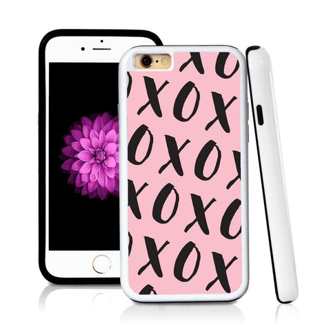 iPhone 6 case X o x opattern in Light Pink with hard plastic and rubber protective cover