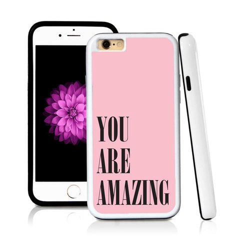 iPhone 6 case You are amazing in Light Pink with hard plastic and rubber protective cover