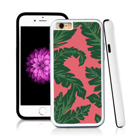 iPhone 6 case Palm leaves green in Pink with hard plastic & rubber protective cover