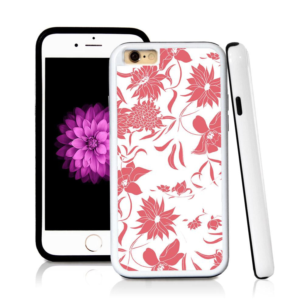 iPhone 6 case Botanical flowers in Pink with hard plastic & rubber protective cover