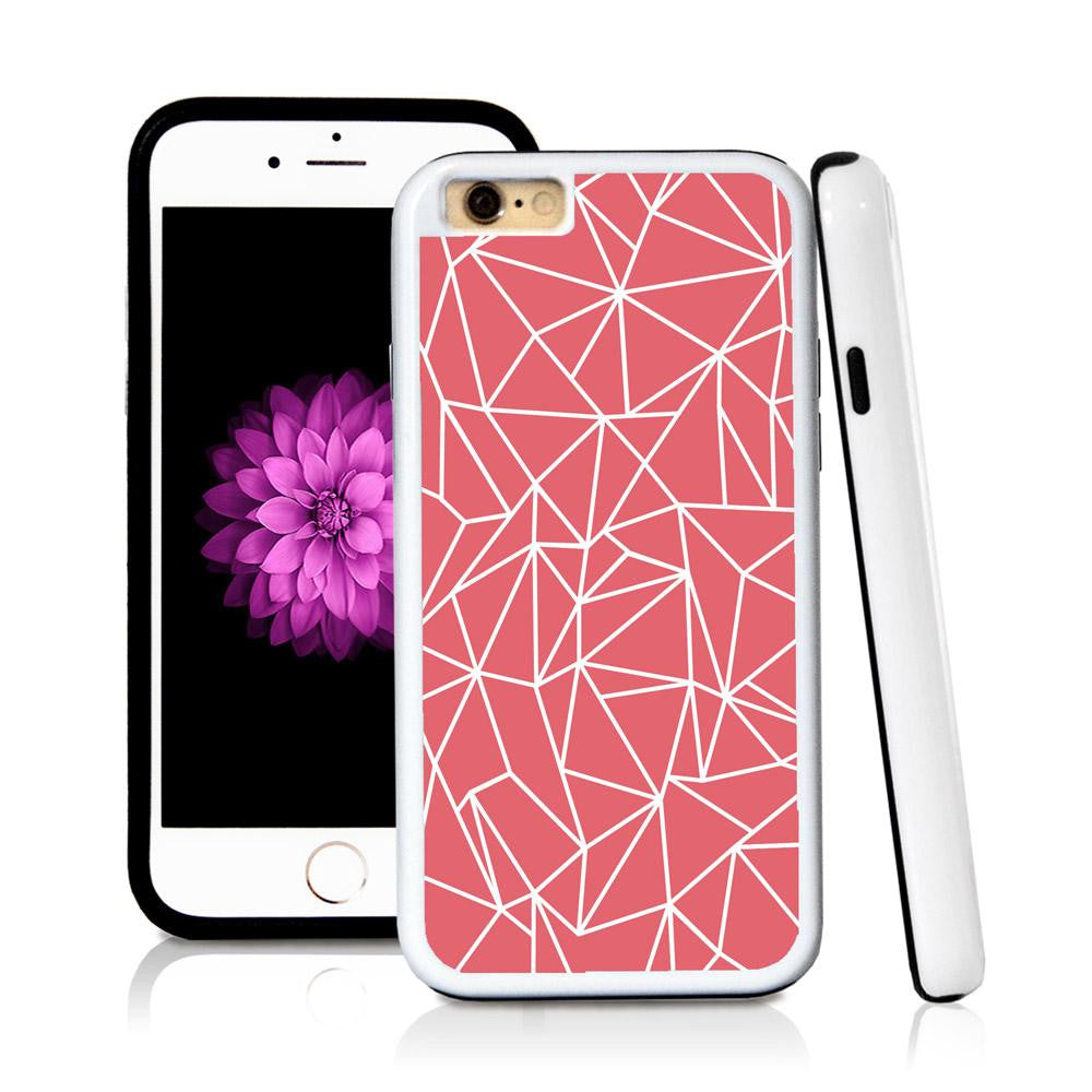 iPhone 6 case Abstract lines in Pink with hard plastic & rubber protective cover