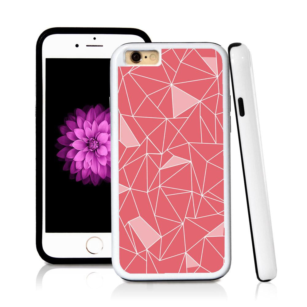 iPhone 6 case Abstract lines with solid colors in Pink with hard plastic and rubber protective cover