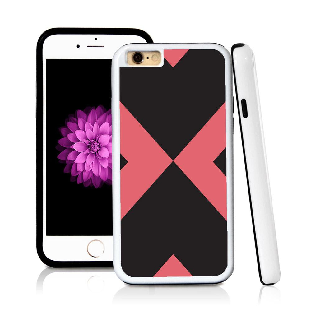 iPhone 6 case Abstract x in Pink with hard plastic and rubber protective cover