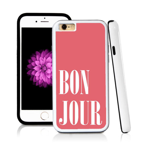 iPhone 6 case Bonjour type in Pink with hard plastic & rubber protective cover