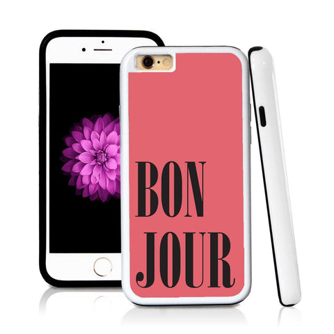 iPhone 6 case Bonjour type in Pink with hard plastic and rubber protective cover