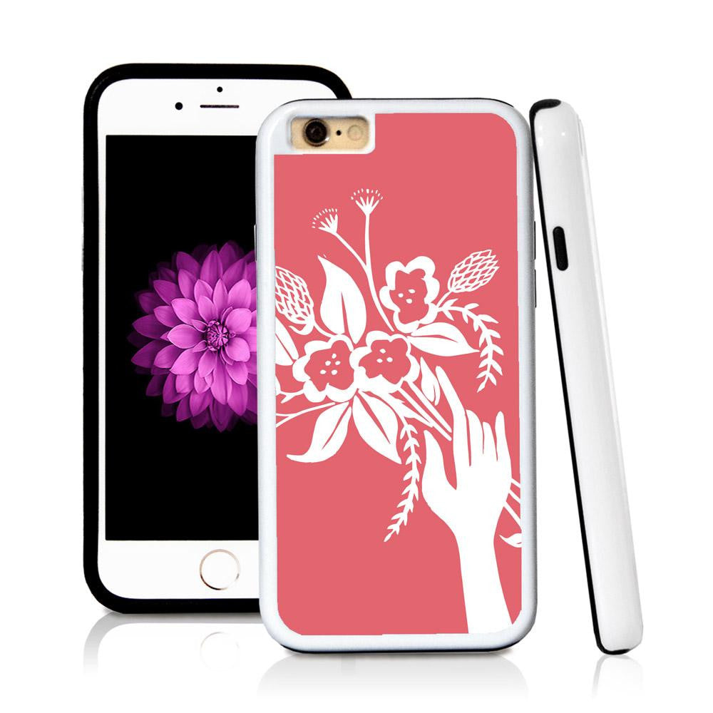 iPhone 6 case Boquette illustration in Pink with hard plastic & rubber protective cover