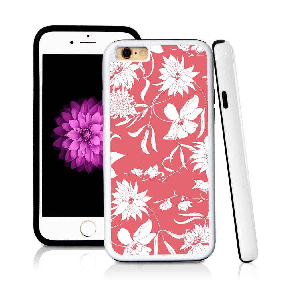 iPhone 6 case Botanical flowers in Pink with hard plastic & rubber protective cover