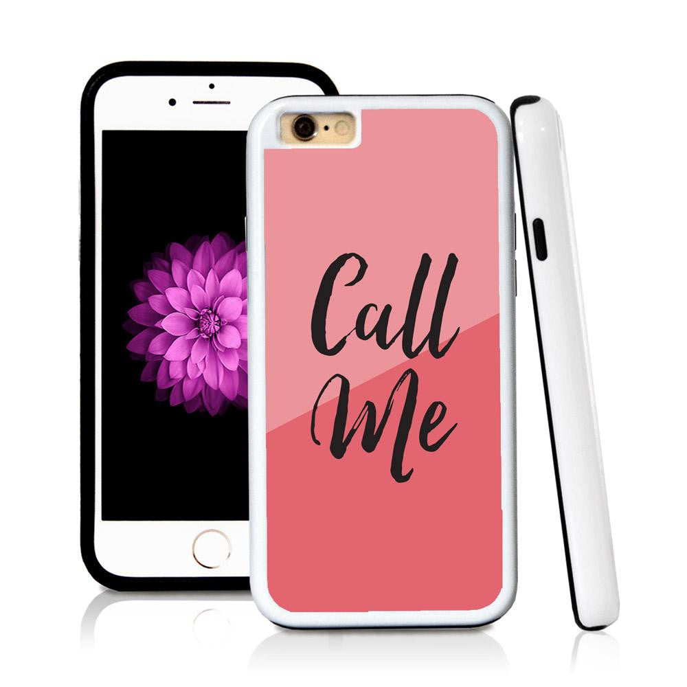 iPhone 6 case Call me in Pink with hard plastic and rubber protective cover