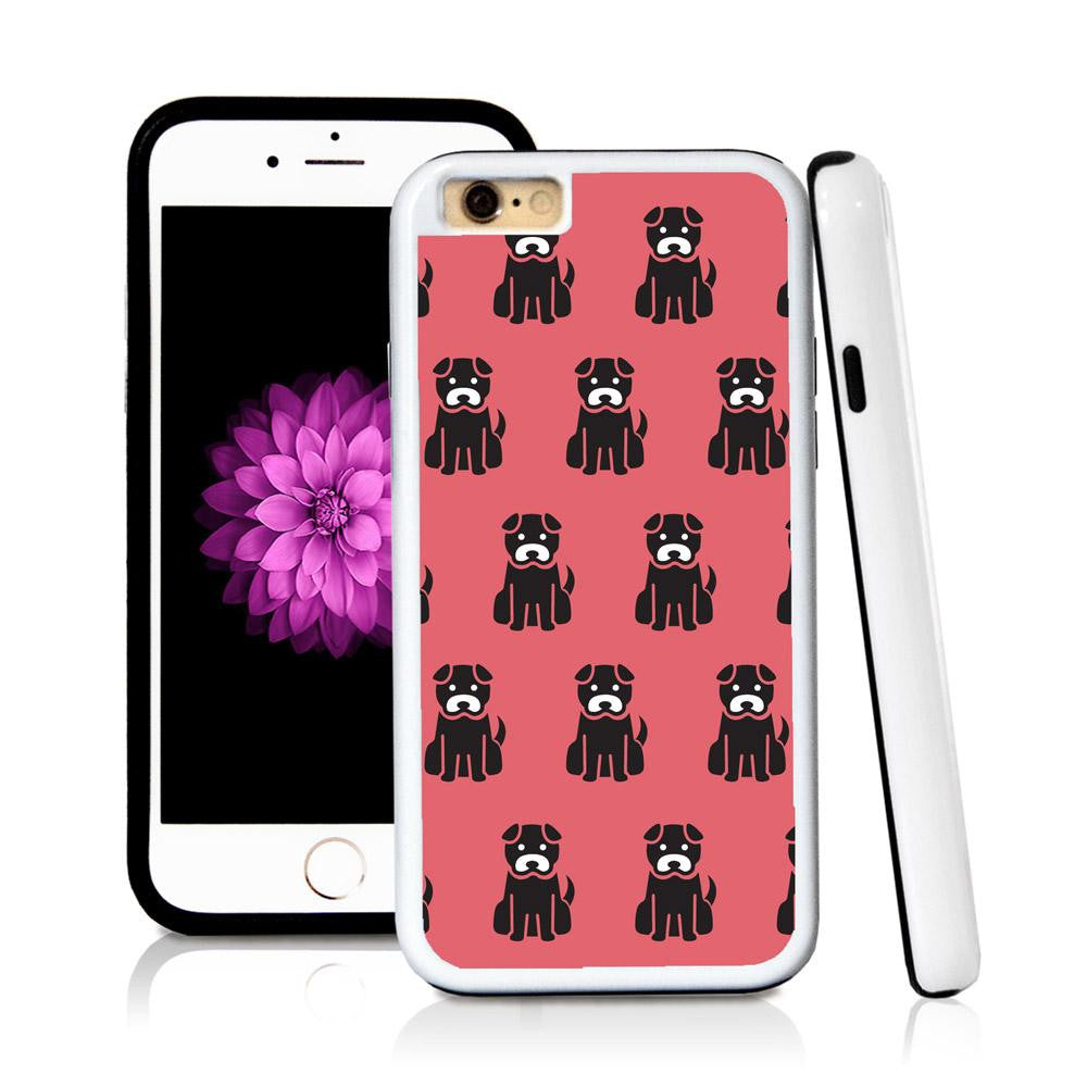 iPhone 6 case Dog sitting in Pink with hard plastic & rubber protective cover