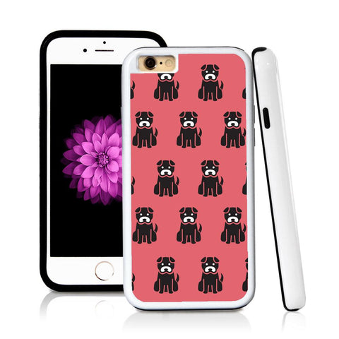 iPhone 6 case Dog sitting in Pink with hard plastic and rubber protective cover