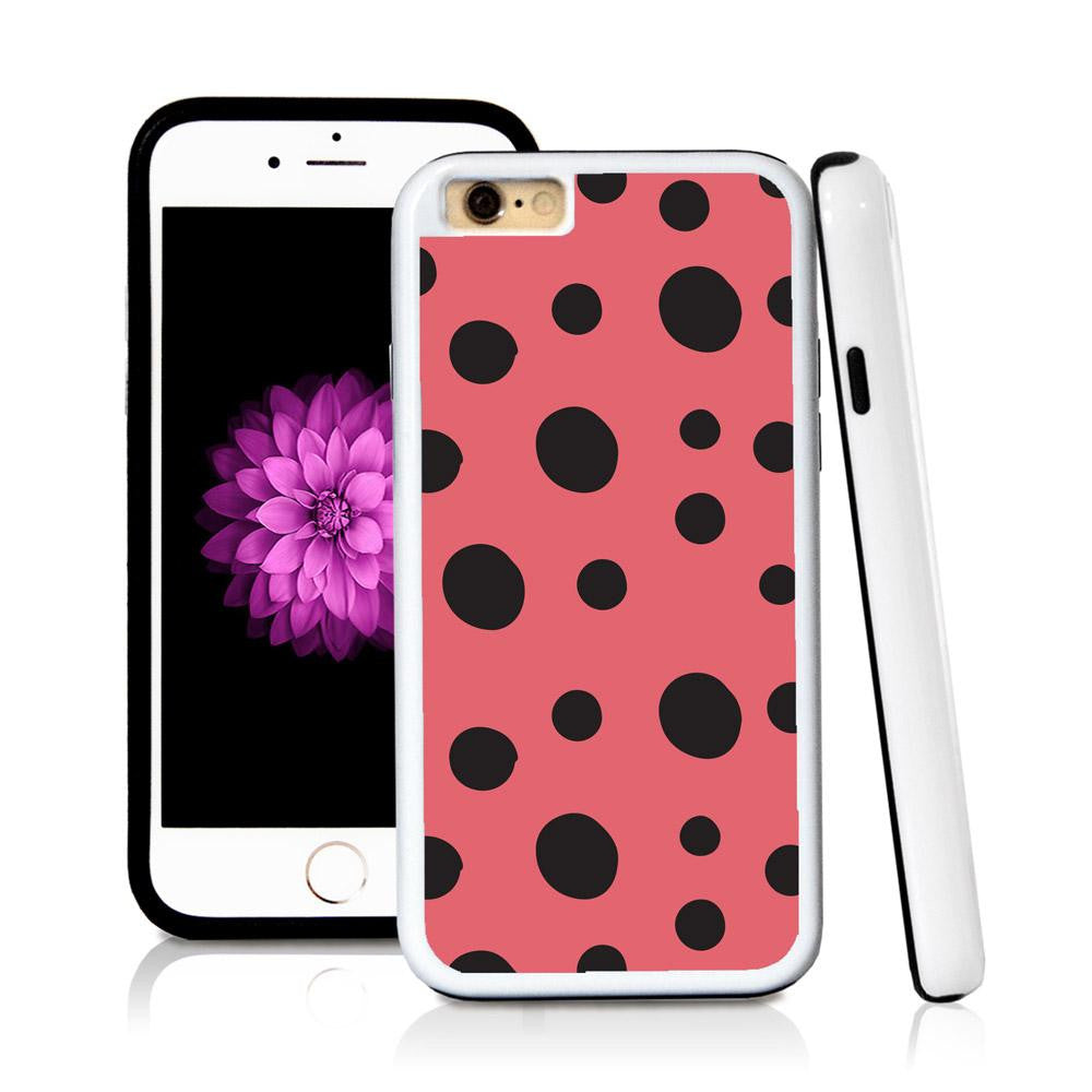 iPhone 6 case Dot pattern in Pink with hard plastic and rubber protective cover