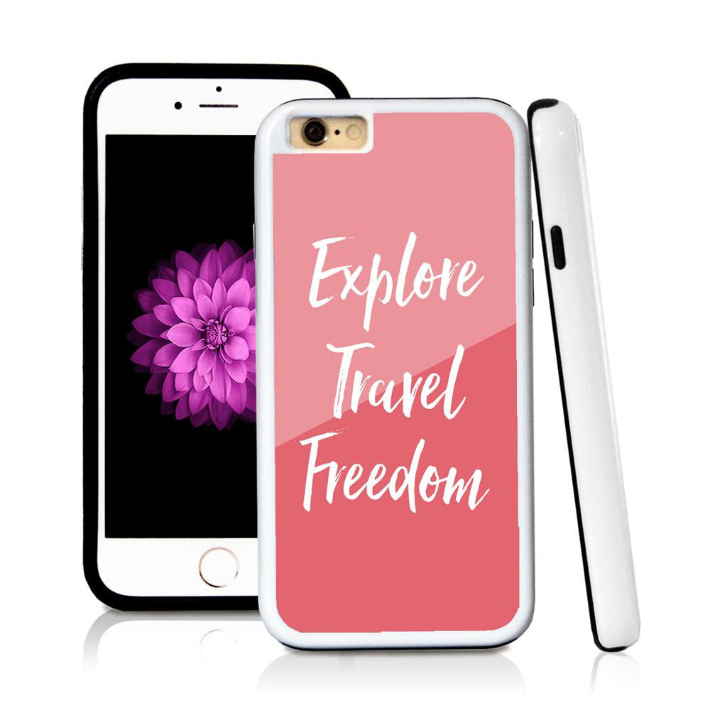 iPhone 6 case Explore travel freedom in Pink with hard plastic & rubber protective cover