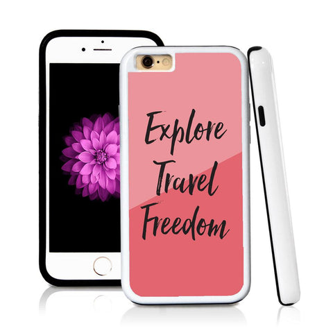 iPhone 6 case Explore travel freedom in Pink with hard plastic and rubber protective cover