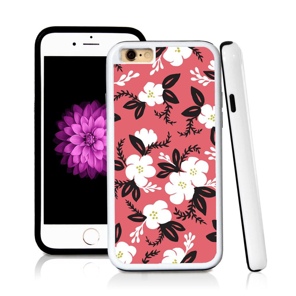 iPhone 6 case Flower cartoony painted in Pink with hard plastic & rubber protective cover