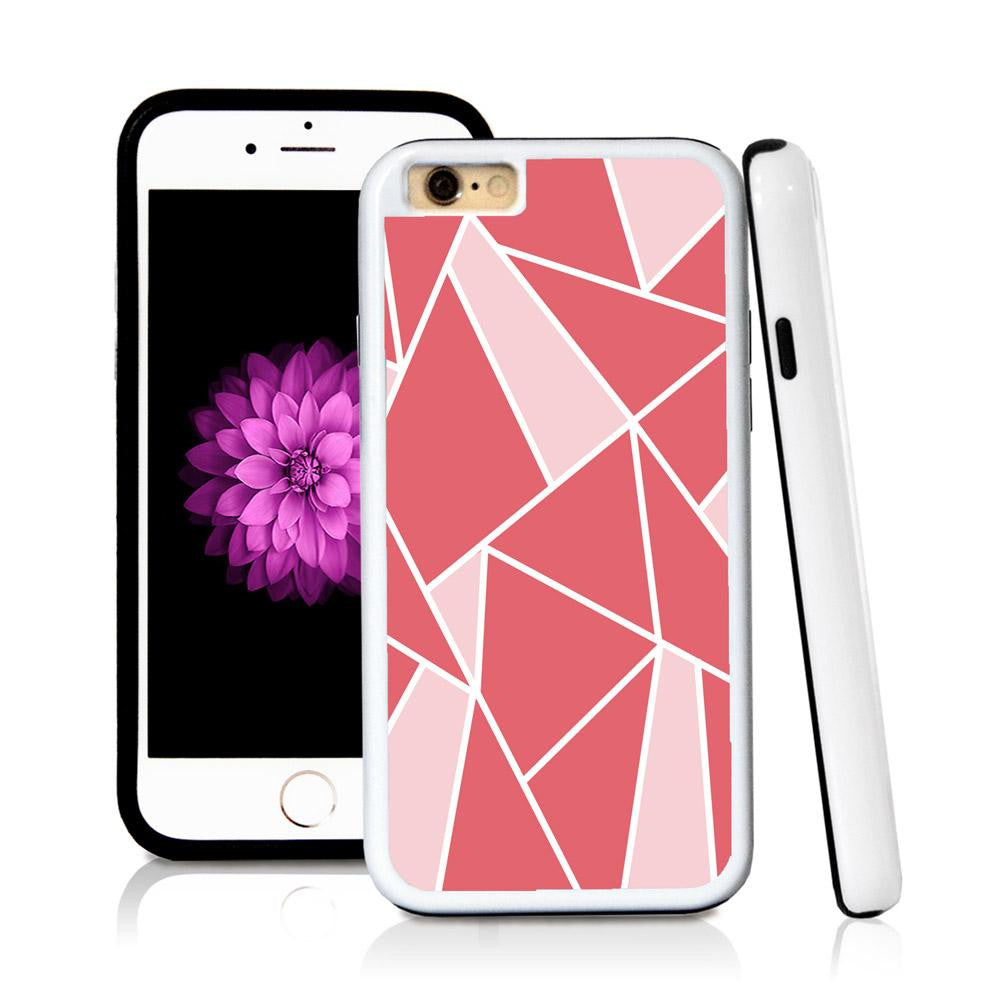 iPhone 6 case Geometric shapes in Pink with hard plastic & rubber protective cover