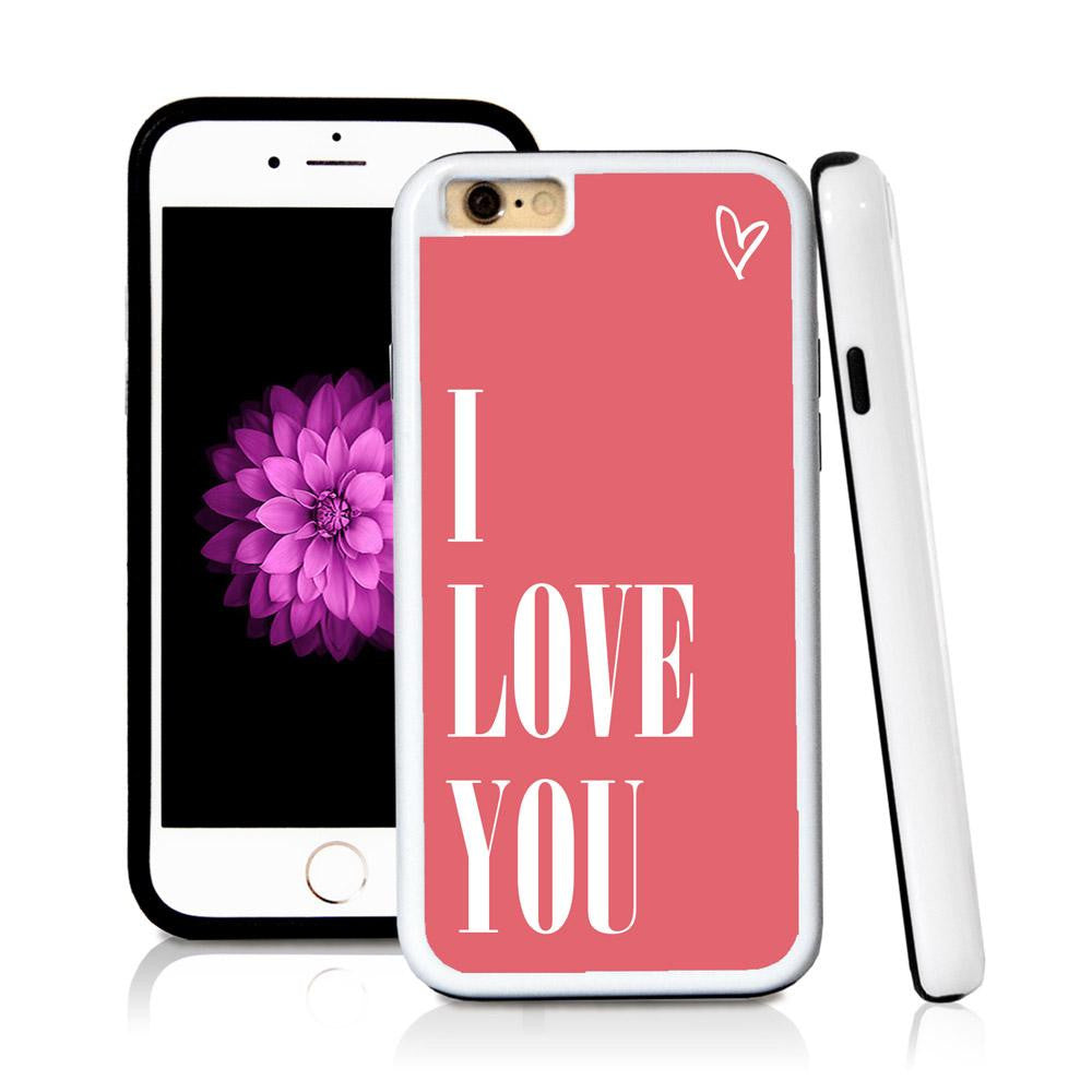 iPhone 6 case I love you in Pink with hard plastic & rubber protective cover