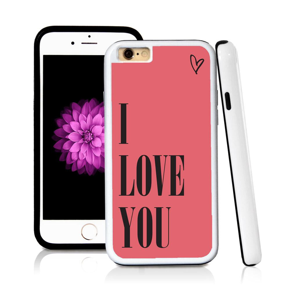 iPhone 6 case I love you in Pink with hard plastic and rubber protective cover