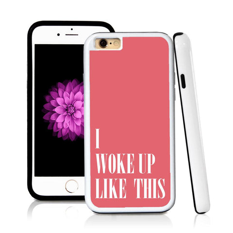 iPhone 6 case I woke up like this in Pink with hard plastic & rubber protective cover