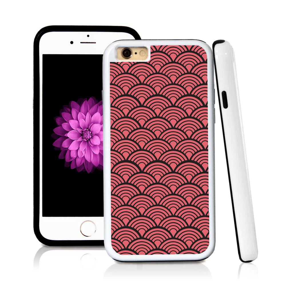 iPhone 6 case Japanese wave outline in Pink with hard plastic and rubber protective cover